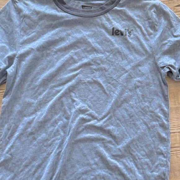 Levi’s Boys Small Batwing Ringer Graphic Logo Tee Shirt Top, blue t-shirt - Picture 2 of 4